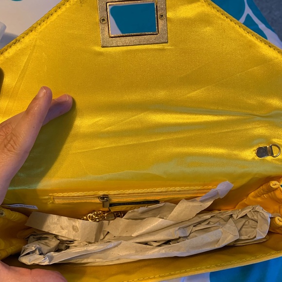 Yoki vegan leather yellow clutch. New with tags - Picture 4 of 5